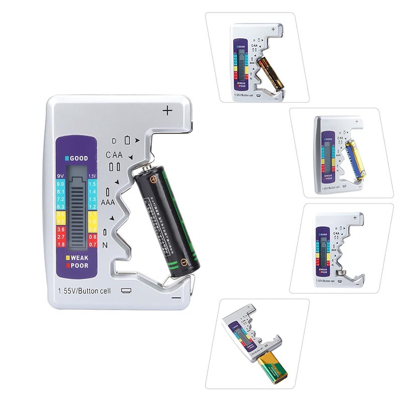 Universal Digital Battery Tester for AA AAA 9V Button Cell Power Capacity Detector - Image 3